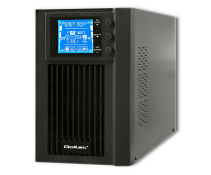 UPS (zasilacz awaryjny) QOLTEC UPS, on-line, czysta fala sinusoidalna, 1KVA, 800W, LCD, USB 53042